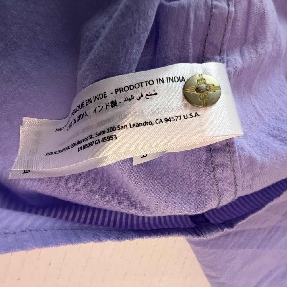 Ariat Woman Billie Jean Long Sleeve Shirt Button Down Blue Relaxed 2XL NWT - Picture 14 of 14